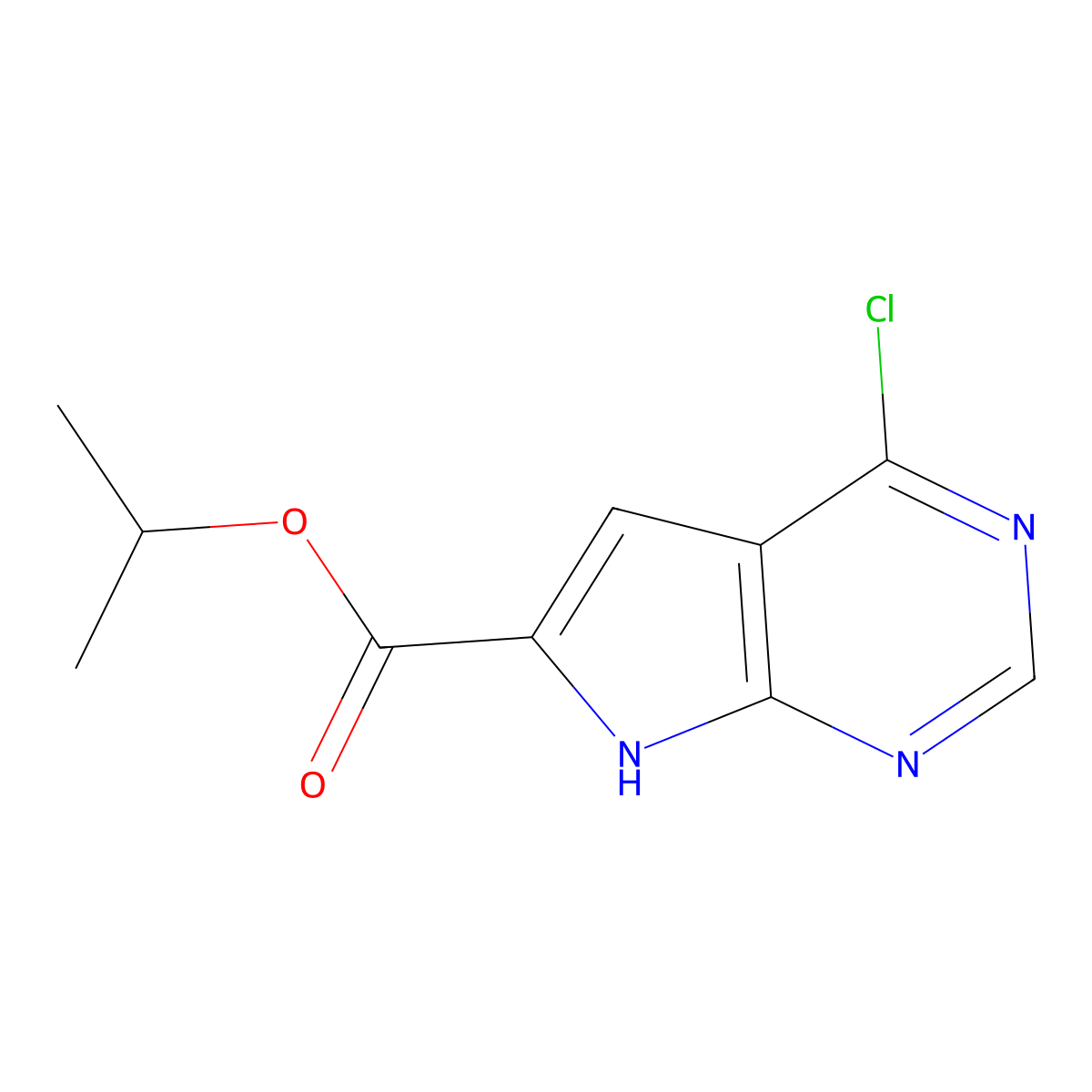 Isopropyl 4-chloro-7H-pyrrolo[2,3-d]pyrimidine-6-carboxylate molecular structure, CAS 1351094-81-9