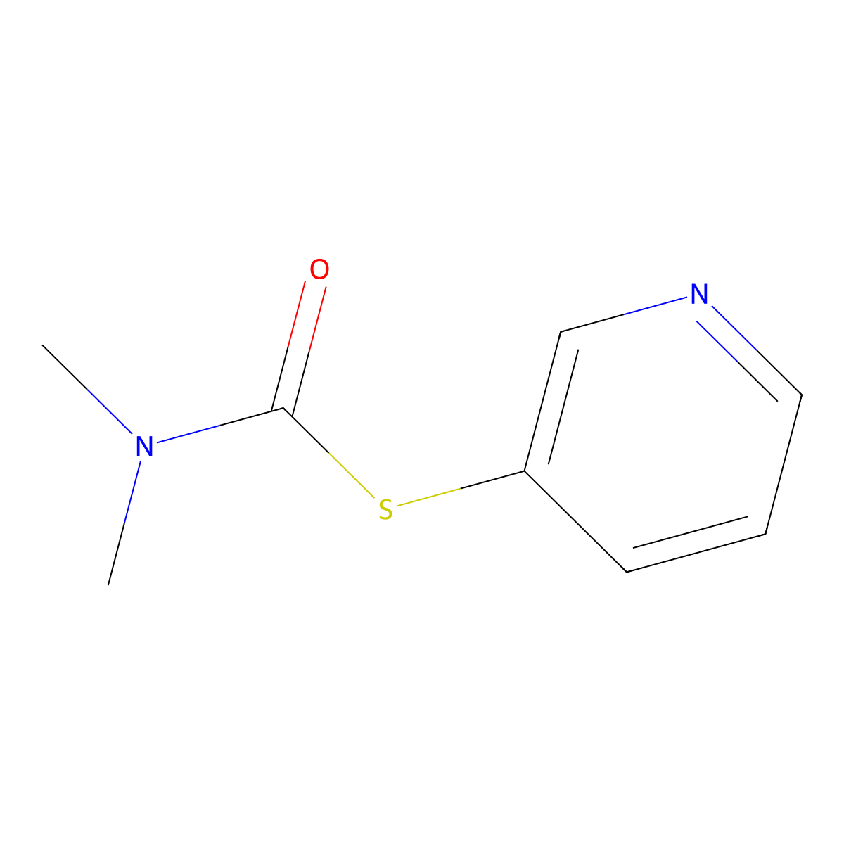 N,N-dimethyl-1-(pyridin-3-ylsulfanyl)formamide molecular structure, CAS 13511-89-2