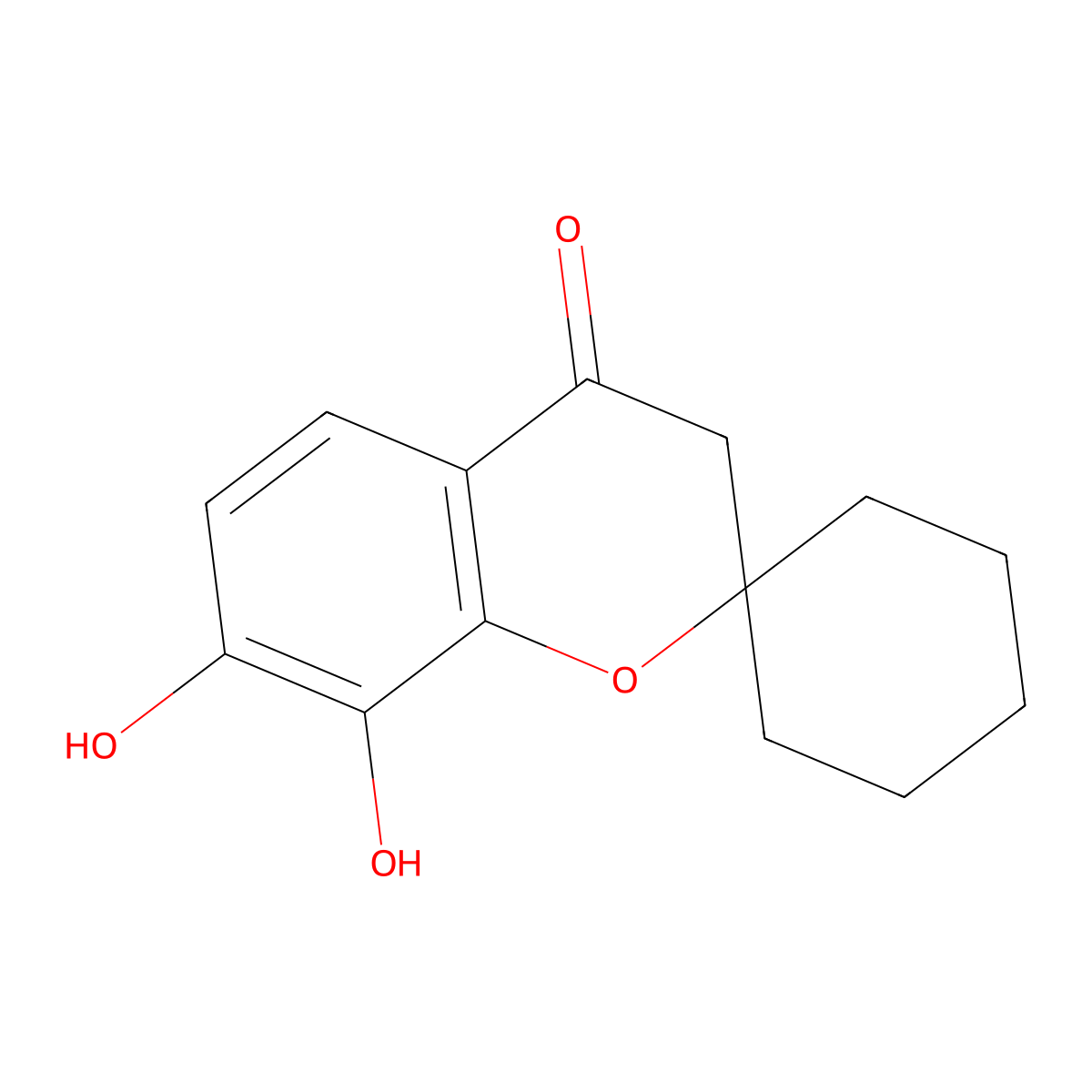 7,8-dihydroxyspiro[chromene-2,1'-cyclohexan]-4(3H)-one molecular structure, CAS 135110-69-9