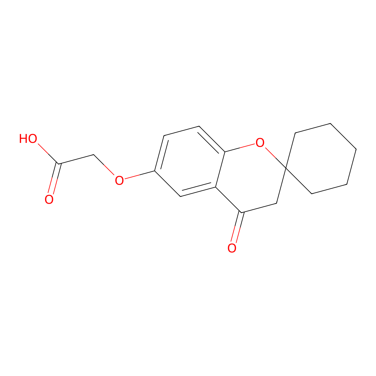 [(4-Oxo-3,4-dihydrospiro[chromene-2,1'-cyclohexan]-6-yl)oxy]acetic acid molecular structure, CAS 135111-35-2