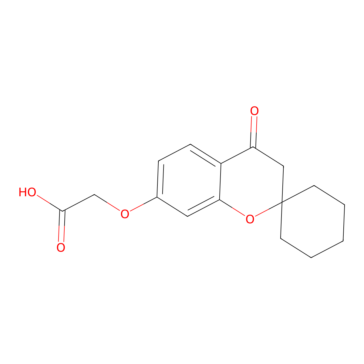 2-((4-Oxospiro[chroman-2,1'-cyclohexan]-7-yl)oxy)acetic acid molecular structure, CAS 135111-36-3