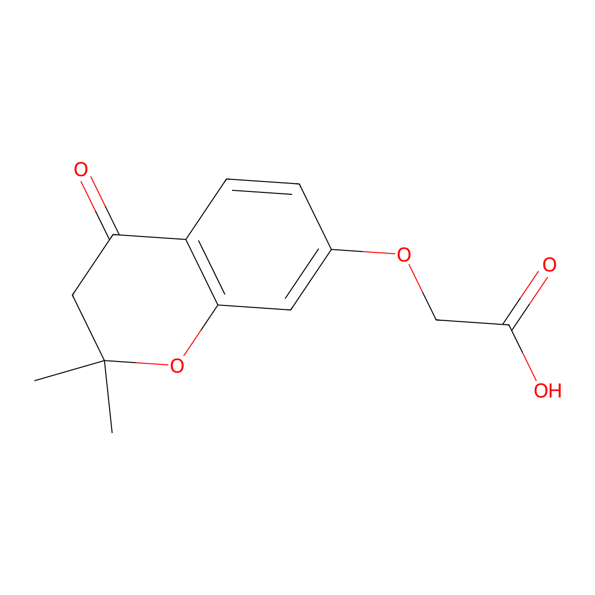 2-((2,2-Dimethyl-4-oxochroman-7-yl)oxy)acetic acid molecular structure, CAS 135111-48-7