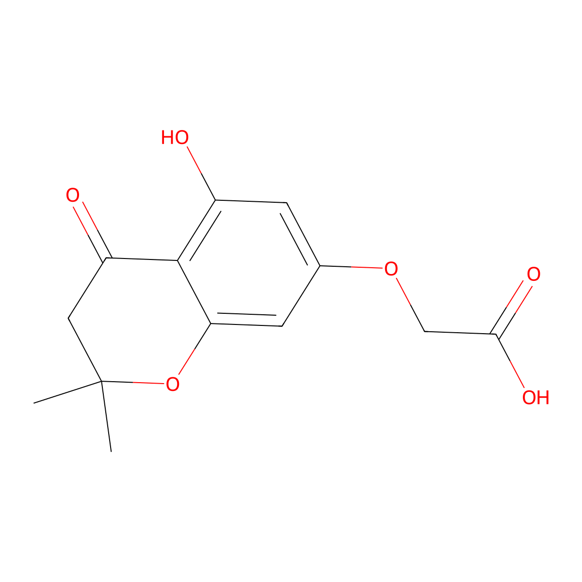 [(5-hydroxy-2,2-dimethyl-4-oxo-3,4-dihydro-2H-chromen-7-yl)oxy]acetic acid molecular structure, CAS 135111-51-2
