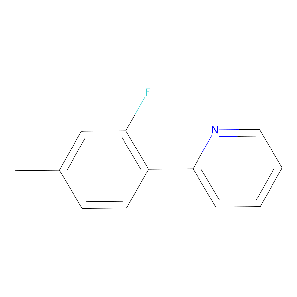 2-(2-Fluoro-4-methylphenyl)pyridine molecular structure, CAS 1351117-44-6