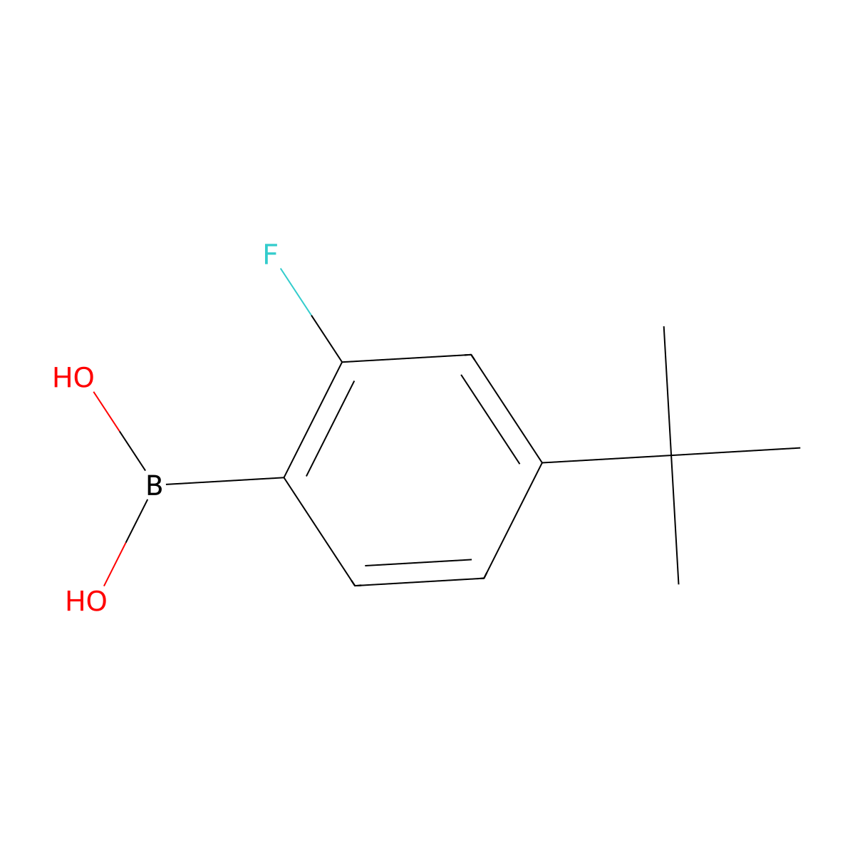 (4-(tert-Butyl)-2-fluorophenyl)boronic acid molecular structure, CAS 1351117-52-6