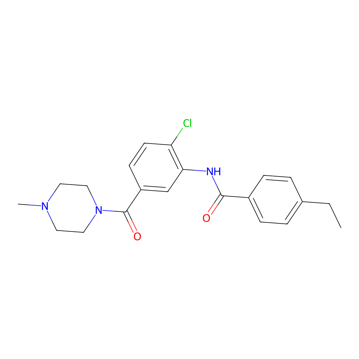 N-{2-chloro-5-[(4-methylpiperazin-1-yl)carbonyl]phenyl}-4-ethylbenzamide molecular structure, CAS 1351121-39-5