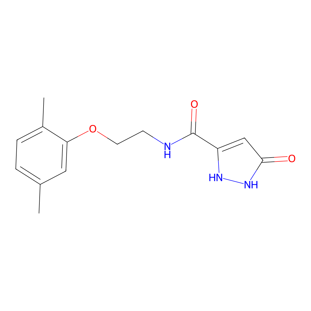 N-[2-(2,5-dimethylphenoxy)ethyl]-5-oxo-2,5-dihydro-1H-pyrazole-3-carboxamide molecular structure, CAS 1351123-07-3