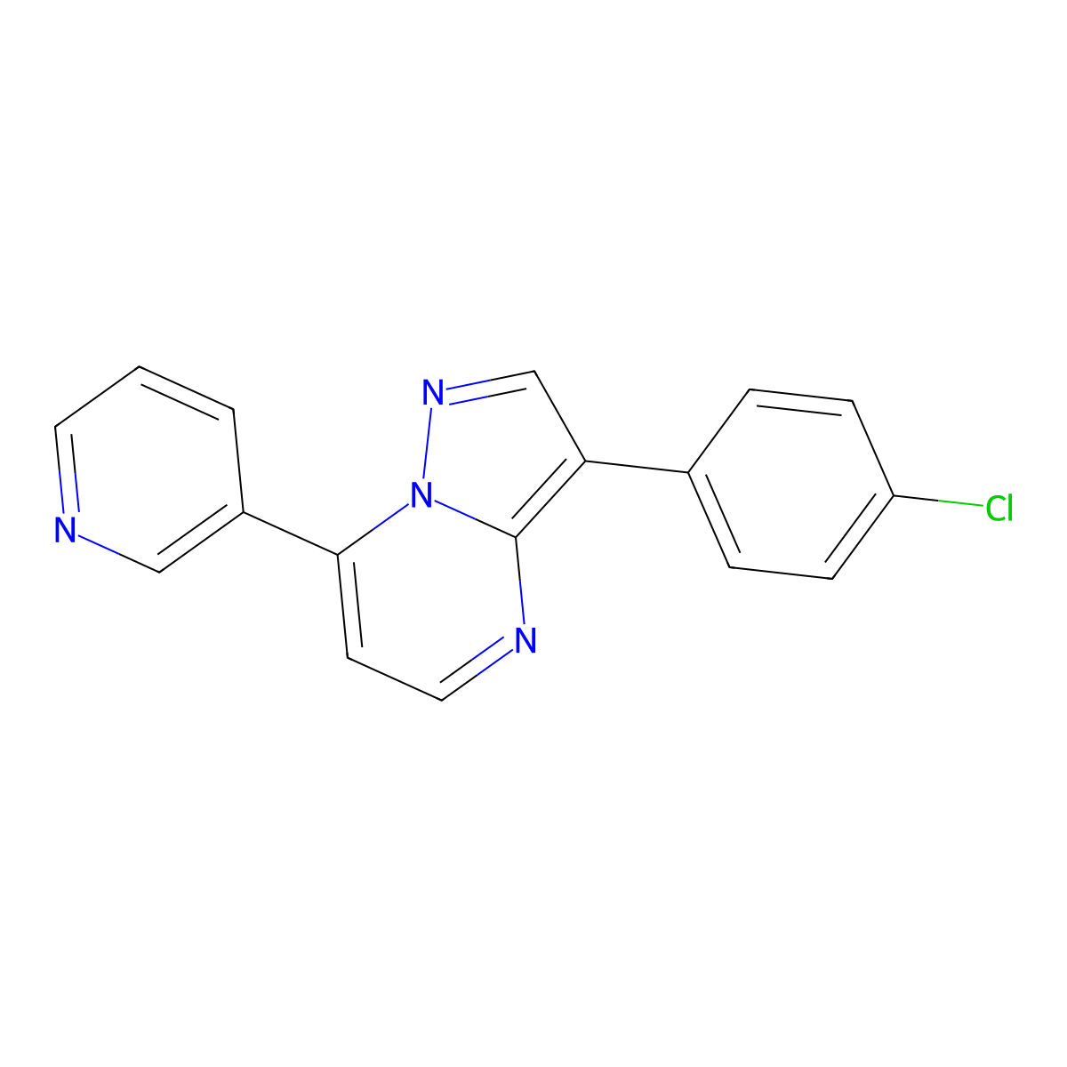 3-(4-Chlorophenyl)-7-pyridin-3-ylpyrazolo[1,5-a]pyrimidine molecular structure, CAS 1351133-92-0