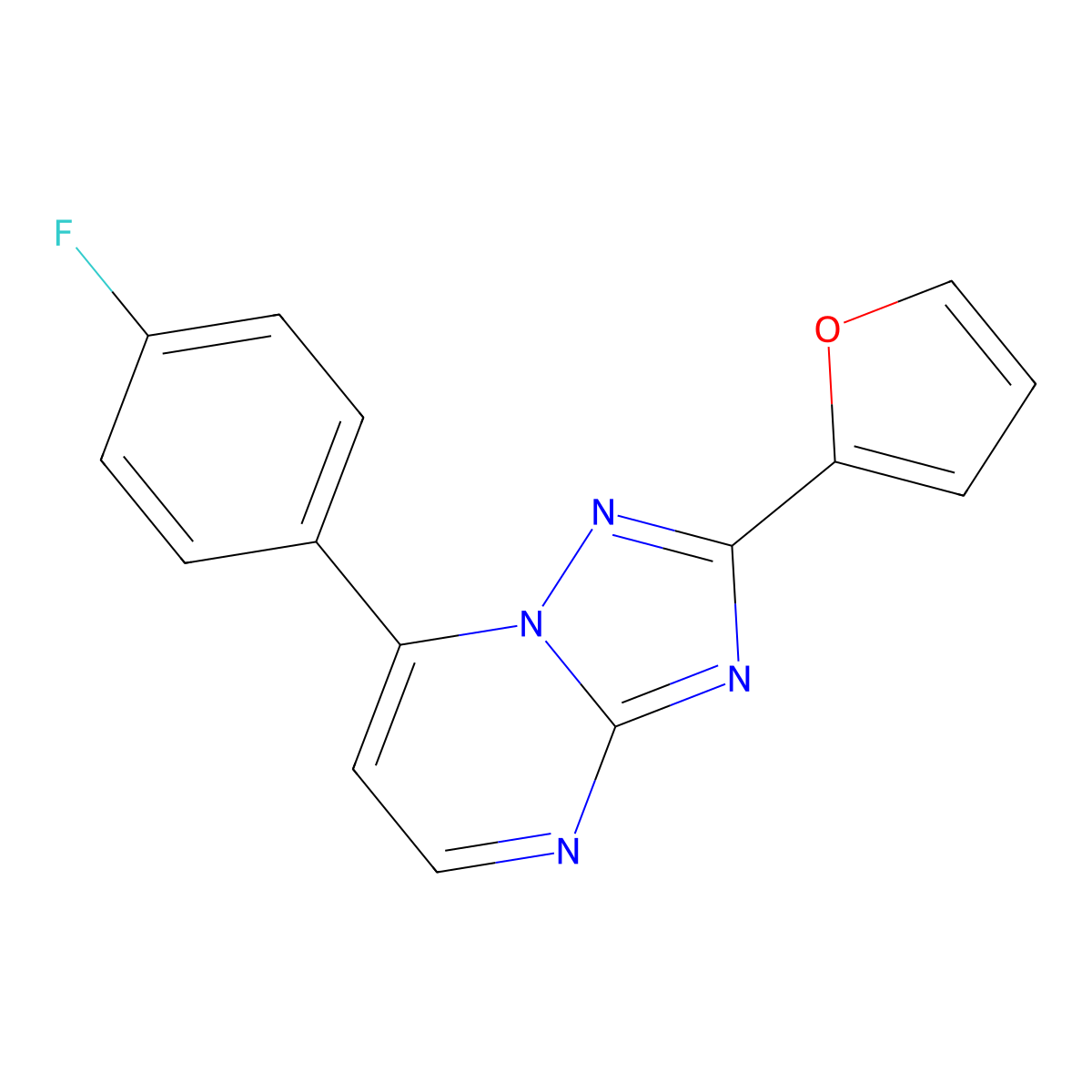 7-(4-Fluorophenyl)-2-(2-furyl)[1,2,4]triazolo[1,5-a]pyrimidine molecular structure, CAS 1351135-43-7