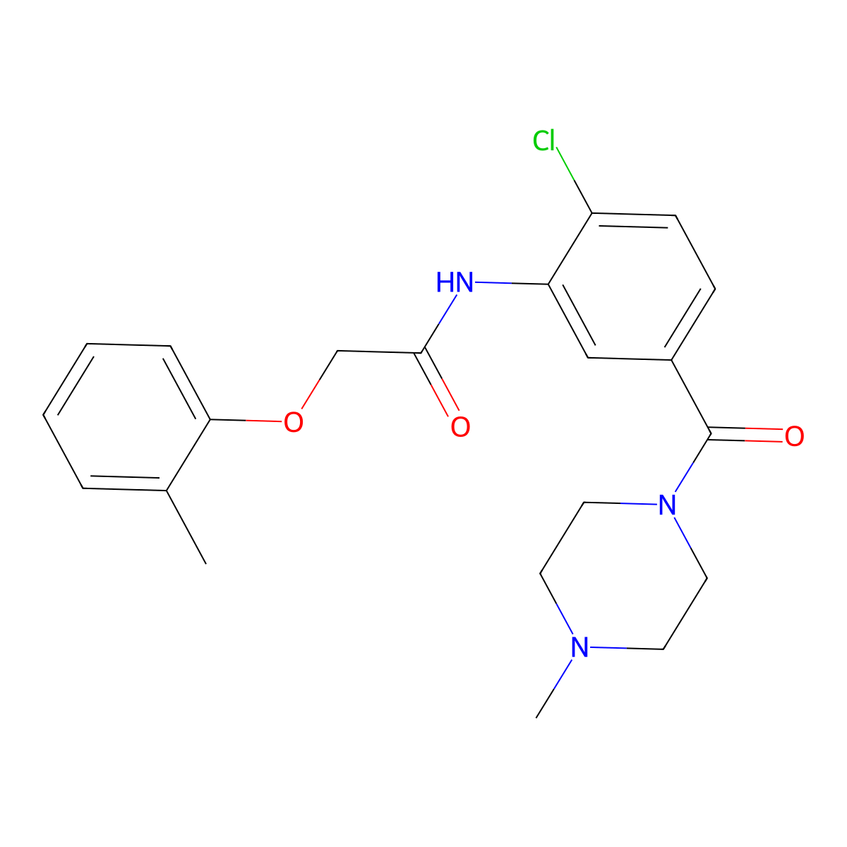N-{2-chloro-5-[(4-methylpiperazin-1-yl)carbonyl]phenyl}-2-(2-methylphenoxy)acetamide molecular structure, CAS 1351136-30-5