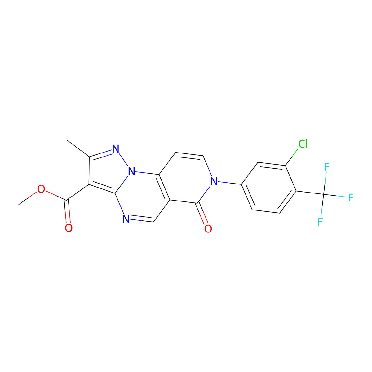 Methyl 7-[3-chloro-4-(trifluoromethyl)phenyl]-2-methyl-6-oxo-6,7-dihydropyrazolo[1,5-a]pyrido[3,4-e]pyrimidine-3-carboxylate molecular structure, CAS 1351136-53-2