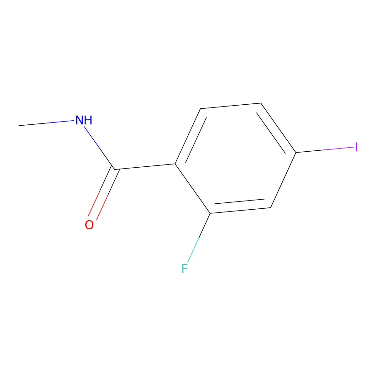 N-methyl-2-fluoro-4-iodobenzamide molecular structure, CAS 1351185-56-2