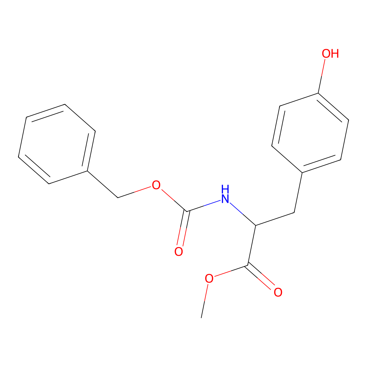 N-[(Phenylmethoxy)carbonyl]-L-tyrosine methyl ester molecular structure, CAS 13512-31-7