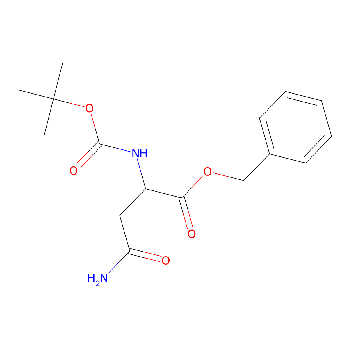 Benzyl N~2~-(tert-butoxycarbonyl)-L-asparaginate molecular structure, CAS 13512-57-7