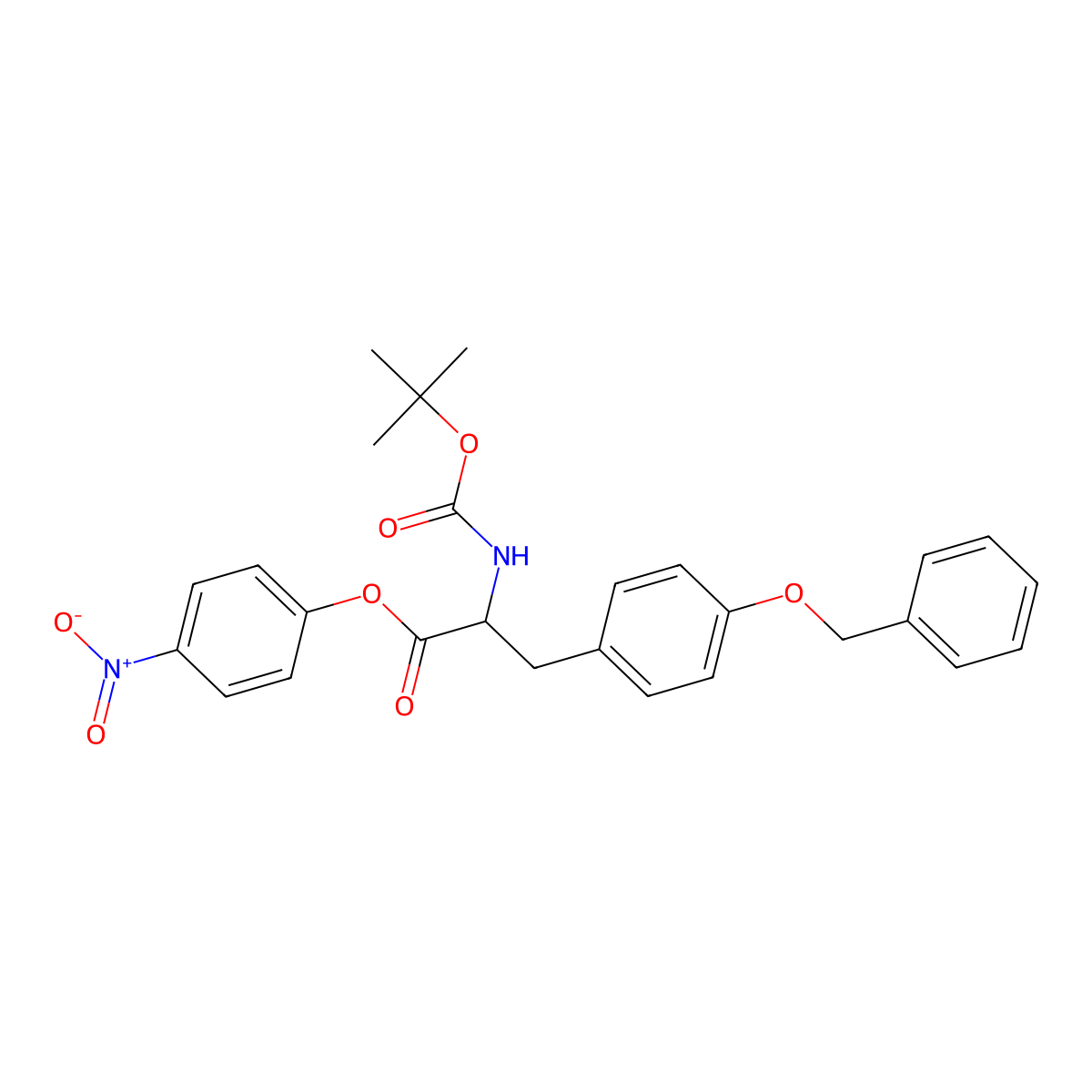 4-nitrophenyl O-benzyl-N-((tert-butoxy)carbonyl)-L-tyrosinate molecular structure, CAS 13512-59-9