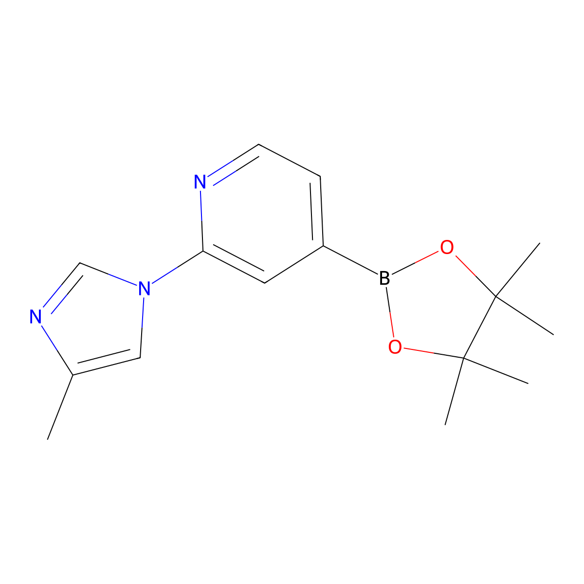 2-(4-Methylimidazol-1-YL)pyridine-4-boronic acid pinacol ester molecular structure, CAS 1351231-76-9