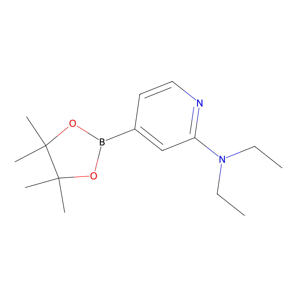 N,N-diethyl-4-(4,4,5,5-tetramethyl-1,3,2-dioxaborolan-2-yl)pyridin-2-amine molecular structure, CAS 1351231-77-0