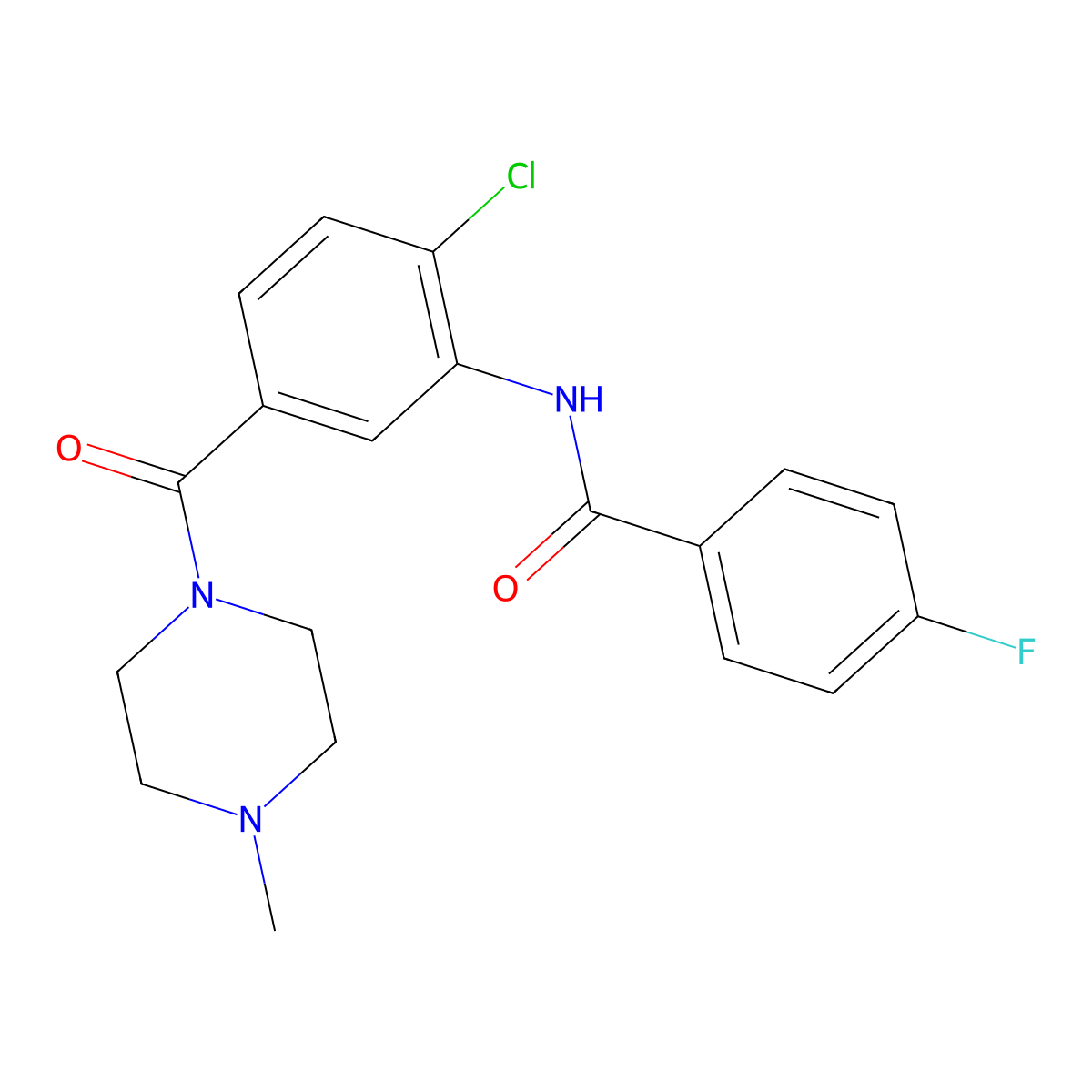 N-{2-chloro-5-[(4-methylpiperazin-1-yl)carbonyl]phenyl}-4-fluorobenzamide molecular structure, CAS 1351237-68-7