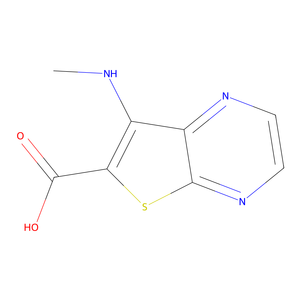 7-(Methylamino)thieno[2,3-b]pyrazine-6-carboxylic acid molecular structure, CAS 1351238-08-8