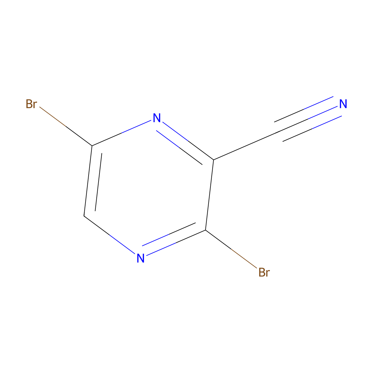 3,6-Dibromopyrazine-2-carbonitrile molecular structure, CAS 1351238-11-3