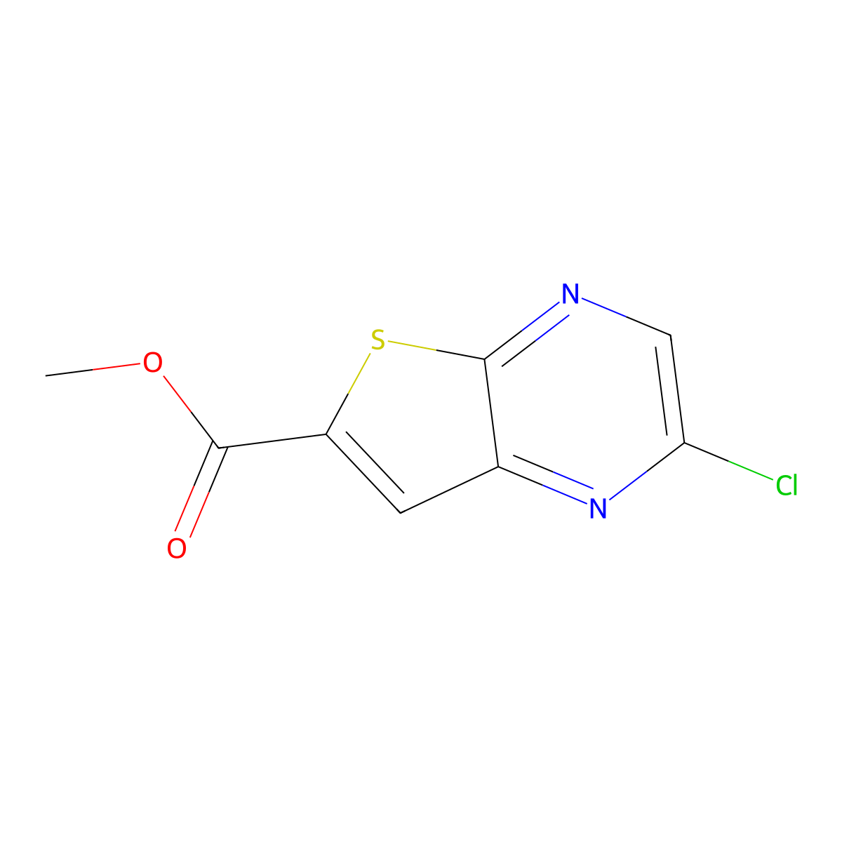 Methyl 2-chlorothieno[2,3-b]pyrazine-6-carboxylate molecular structure, CAS 1351238-18-0