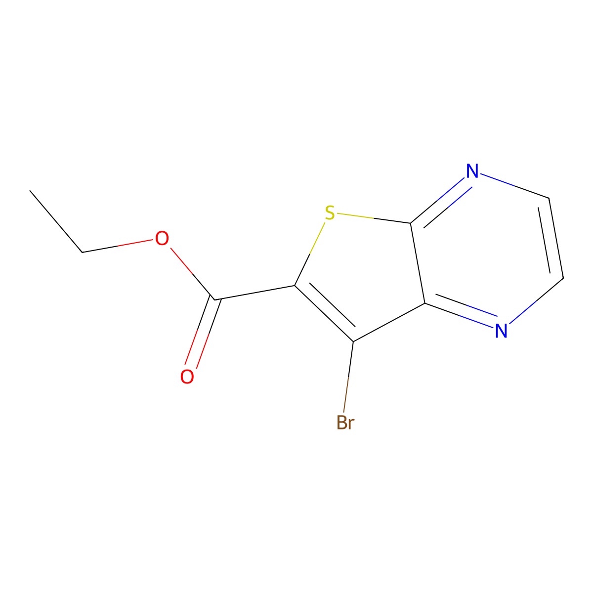Ethyl 7-bromothieno[2,3-b]pyrazine-6-carboxylate molecular structure, CAS 1351238-30-6