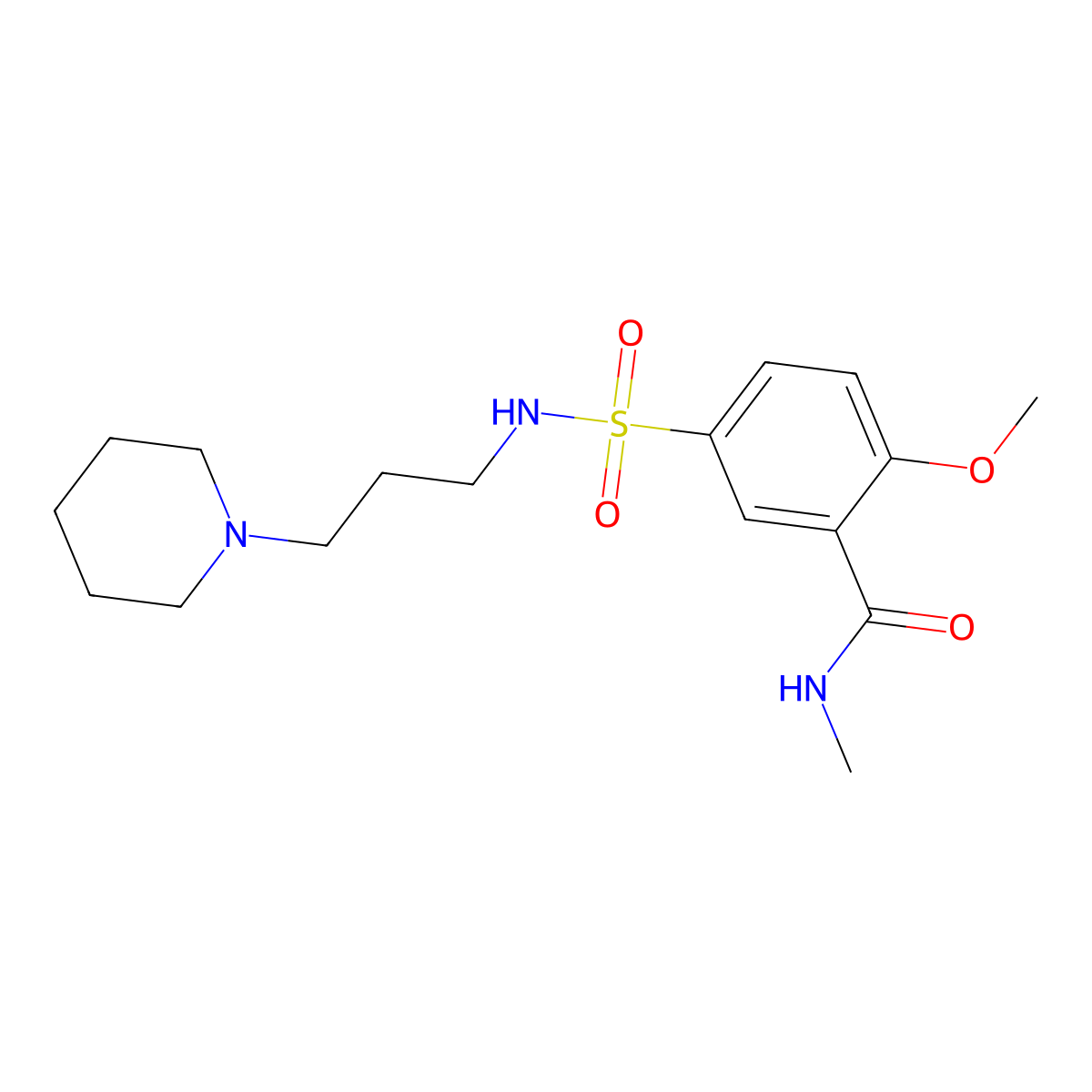 2-methoxy-N-methyl-5-{[3-(piperidin-1-yl)propyl]sulfamoyl}benzamide molecular structure, CAS 1351242-01-7