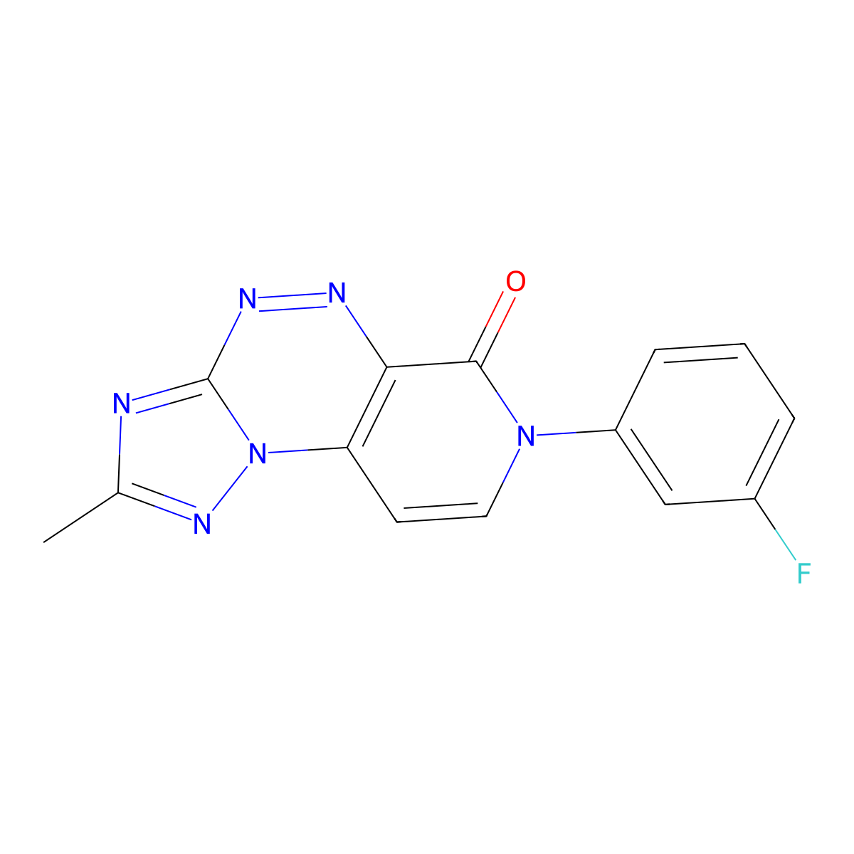 7-(3-fluorophenyl)-2-methylpyrido[4,3-e][1,2,4]triazolo[5,1-c][1,2,4]triazin-6(7H)-one molecular structure, CAS 1351242-02-8