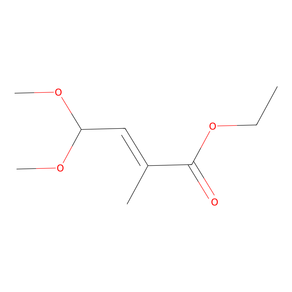 Ethyl 4,4-Dimethoxy-2-methyl-2-butenoate molecular structure, CAS 1351249-60-9