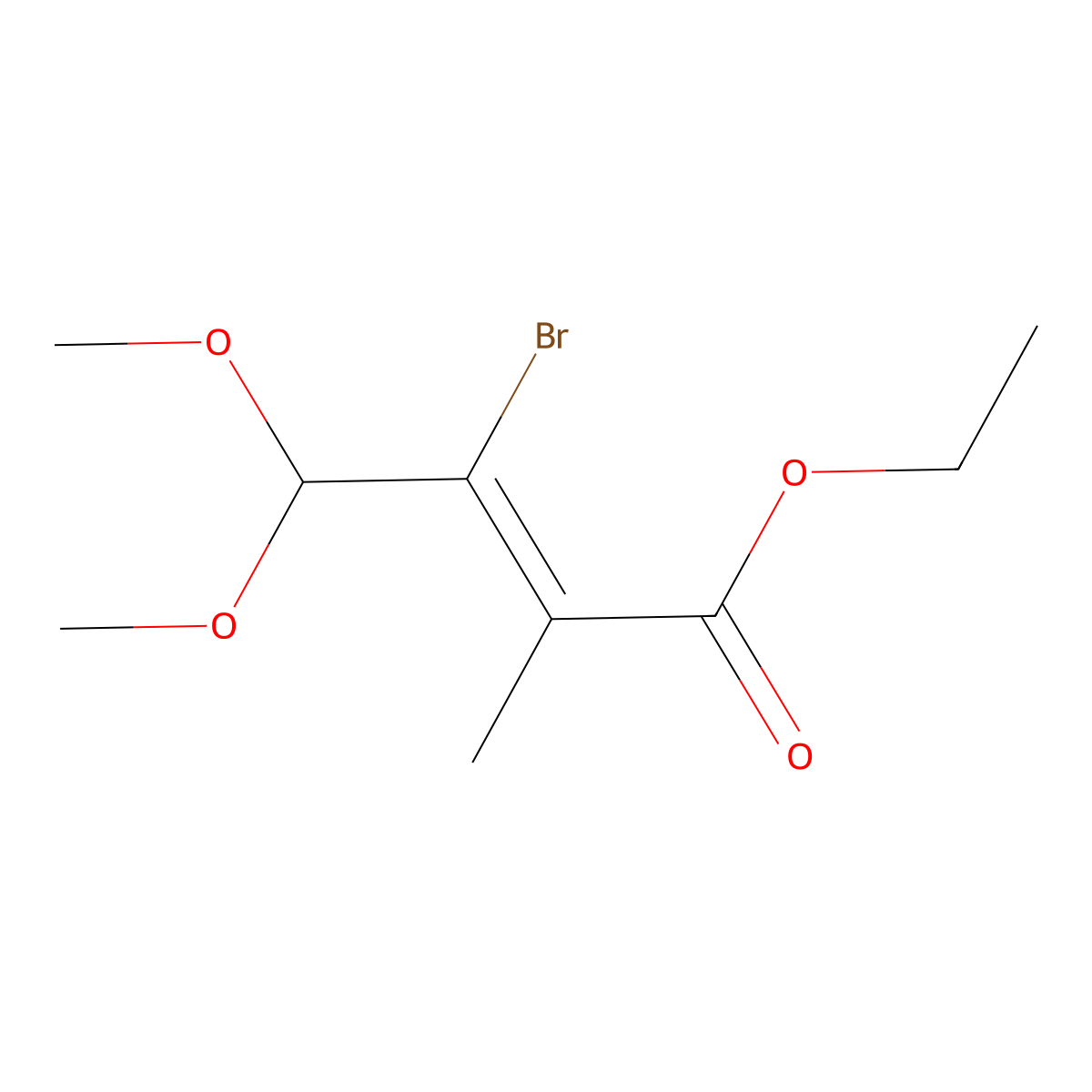 Ethyl 3-Bromo-4,4-dimethoxy-2-methyl-2-butenoate molecular structure, CAS 1351249-63-2
