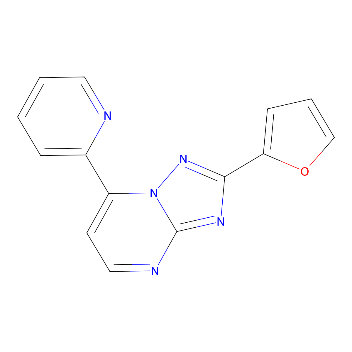 2-(2-Furyl)-7-(2-pyridyl)[1,2,4]triazolo[1,5-a]pyrimidine molecular structure, CAS 1351252-00-0