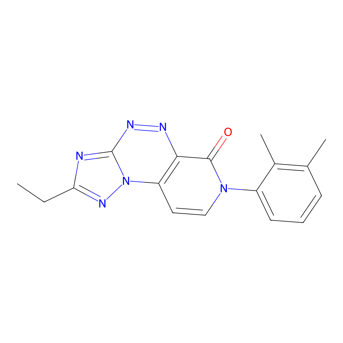7-(2,3-dimethylphenyl)-2-ethylpyrido[4,3-e][1,2,4]triazolo[5,1-c][1,2,4]triazin-6(7H)-one molecular structure, CAS 1351258-14-4