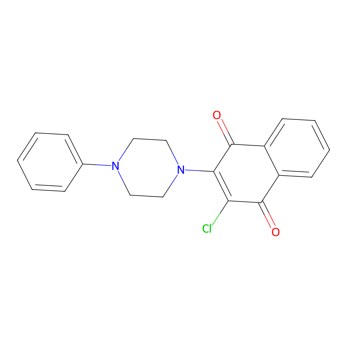 2-Chloro-3-(4-phenyl-1-piperazinyl)naphthoquinone molecular structure, CAS 135127-46-7