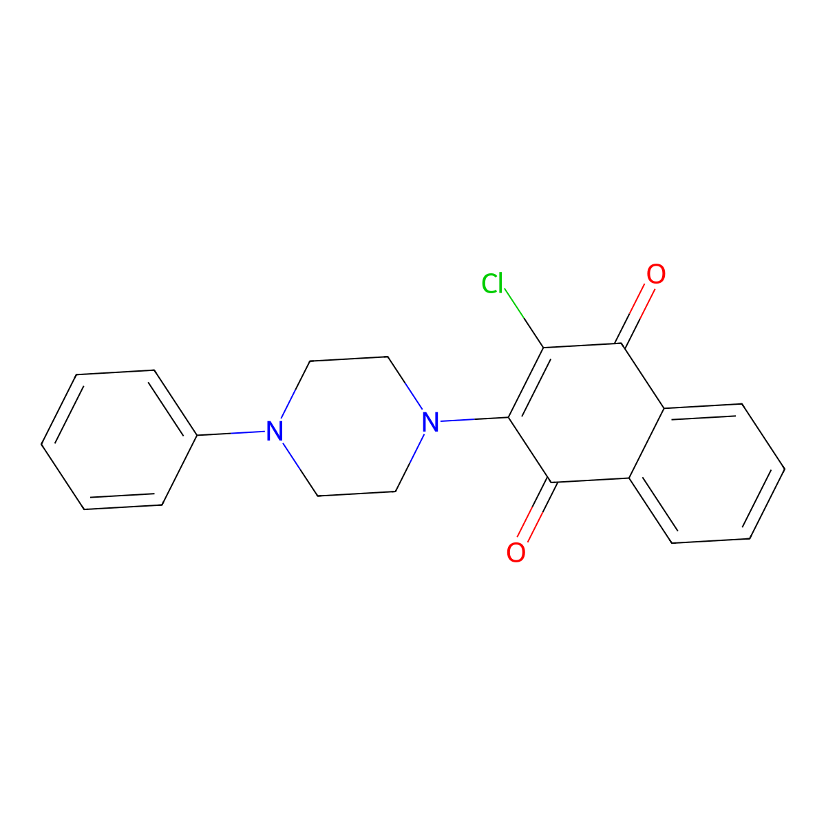 2-Chloro-3-(4-phenyl-1-piperazinyl)naphthoquinone molecular structure, CAS 135127-46-7