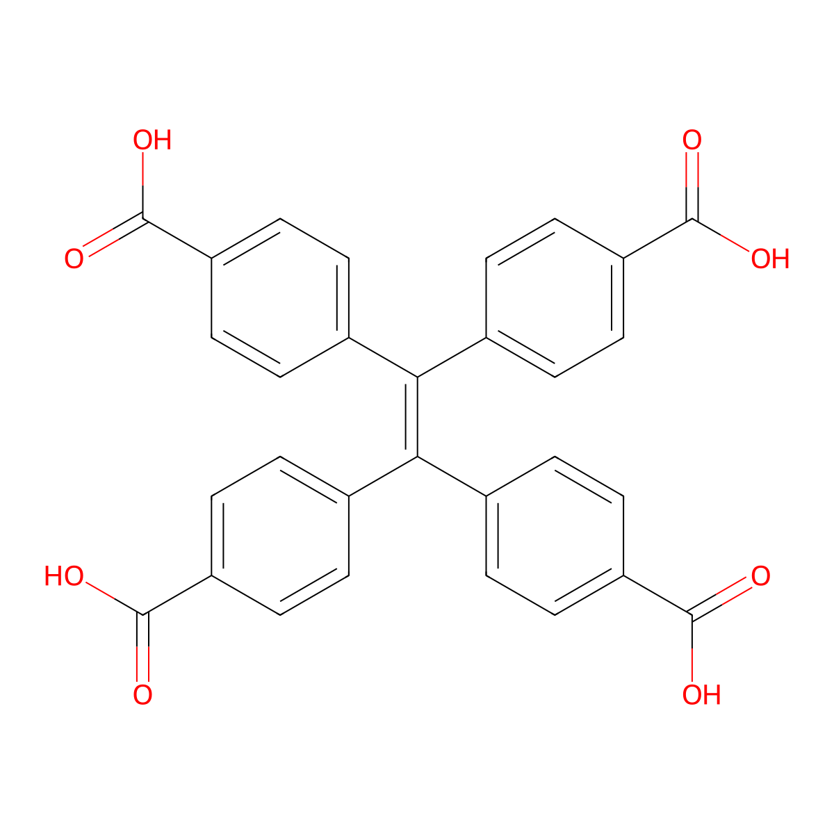 Tetrakis(4-carboxyphenyl)ethylene molecular structure, CAS 1351279-73-6