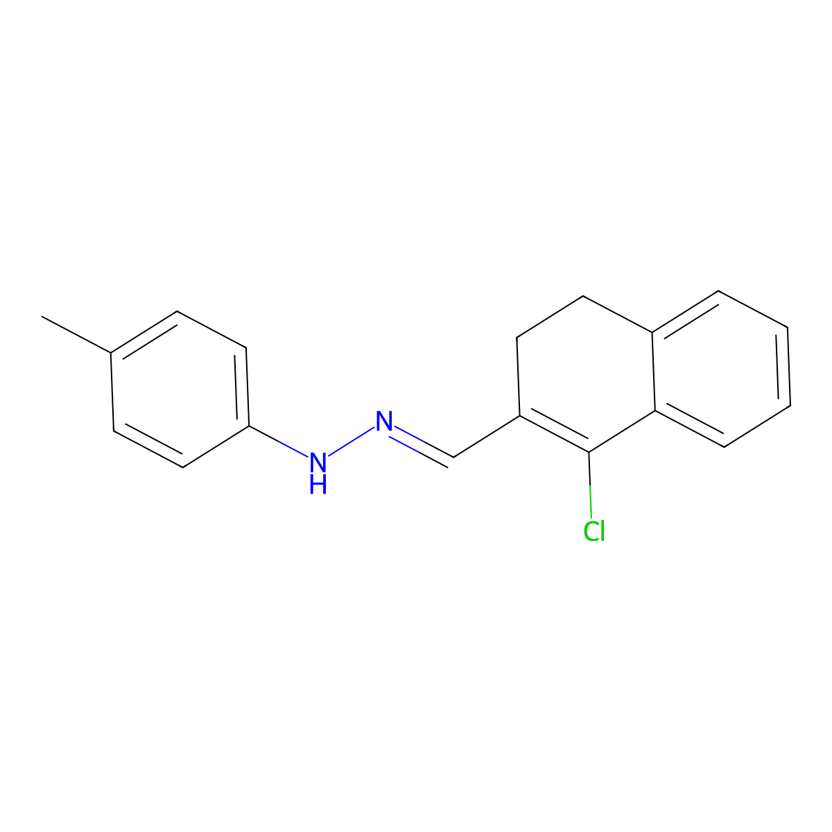 1-chloro-3,4-dihydro-2-naphthalenecarbaldehyde N-(4-methylphenyl)hydrazone molecular structure, CAS 1351286-49-1