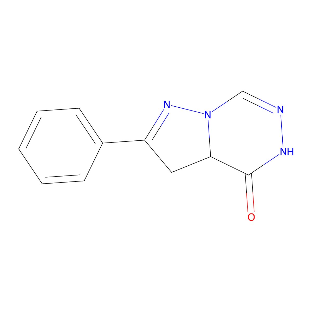 Pyrazolo(1,5-d)(1,2,4)triazin-4(5H)-one, 3,3a-dihydro-2-phenyl- molecular structure, CAS 135131-00-9