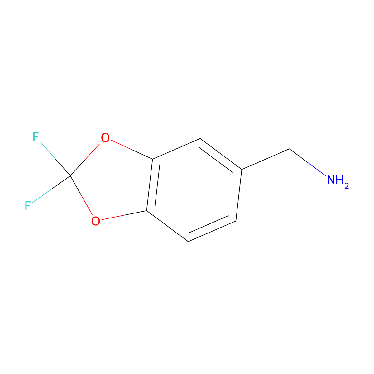 (2,2-Difluoro-1,3-dioxaindan-5-yl)methanamine molecular structure, CAS 135132-35-3