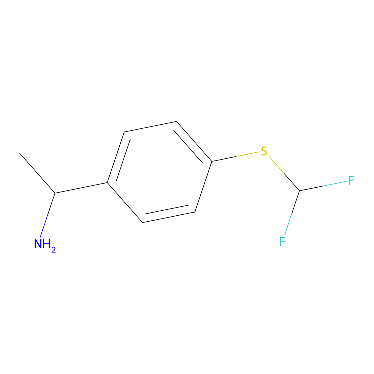 1-{4-[(Difluoromethyl)sulfanyl]phenyl}ethan-1-amine molecular structure, CAS 135132-44-4
