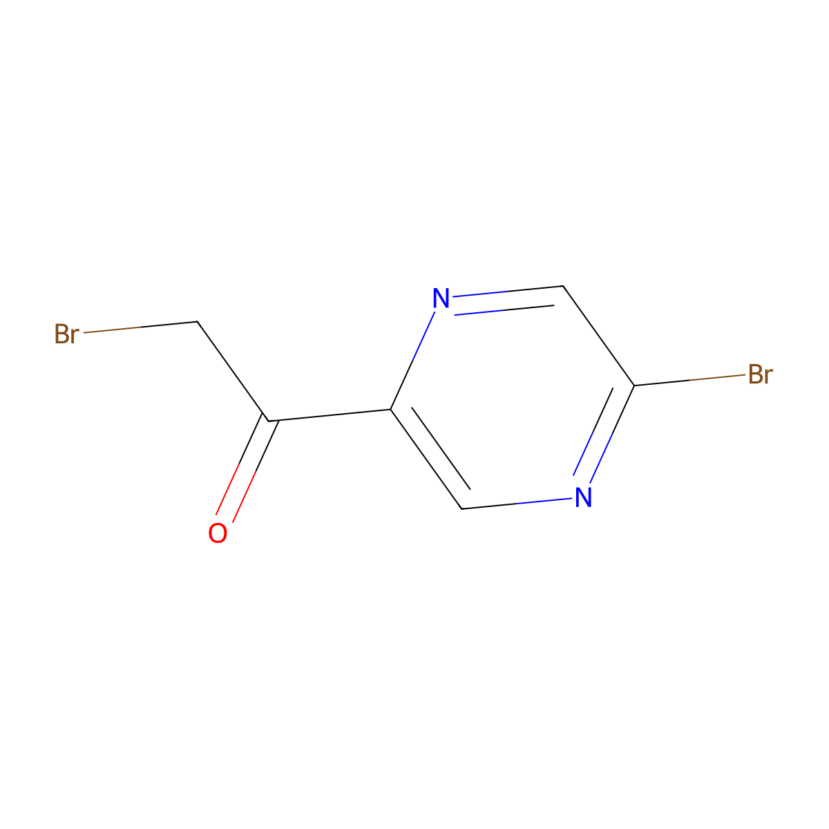 2-Bromo-1-(5-bromopyrazin-2-yl)ethan-1-one molecular structure, CAS 1351334-94-5
