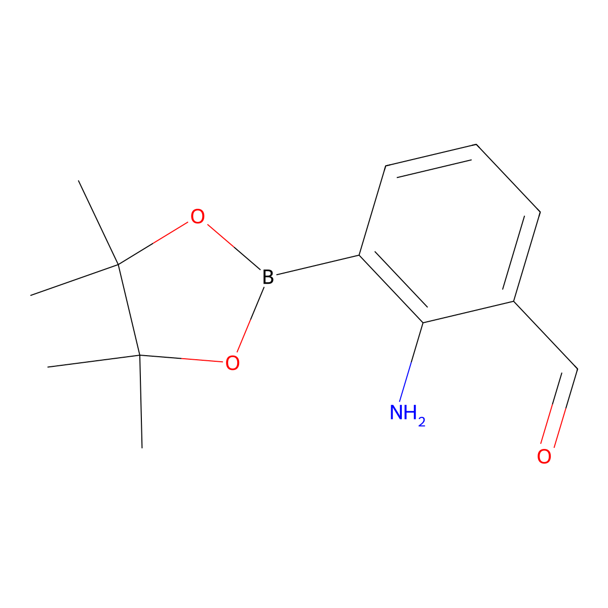2-Amino-3-(4,4,5,5-tetramethyl-1,3,2-dioxaborolan-2-YL)benzaldehyde molecular structure, CAS 1351337-62-6