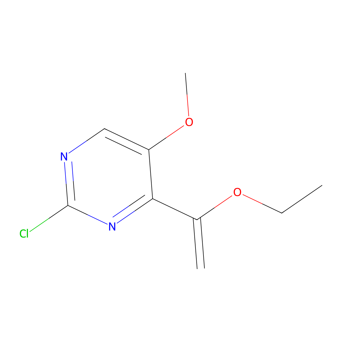 2-Chloro-4-(1-ethoxyethenyl)-5-methoxypyrimidine molecular structure, CAS 1351344-42-7