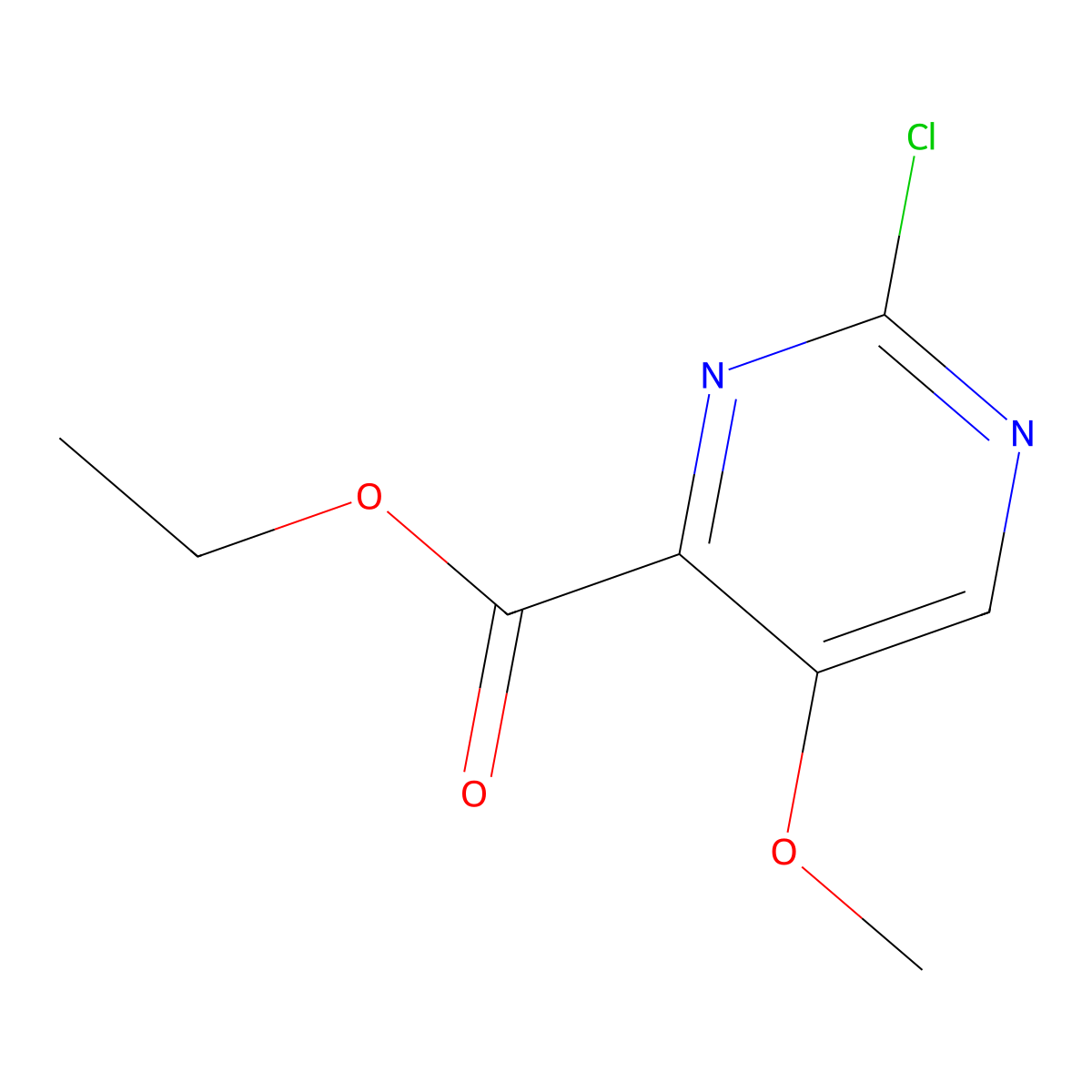 Ethyl 2-chloro-5-methoxypyrimidine-4-carboxylate molecular structure, CAS 1351344-43-8