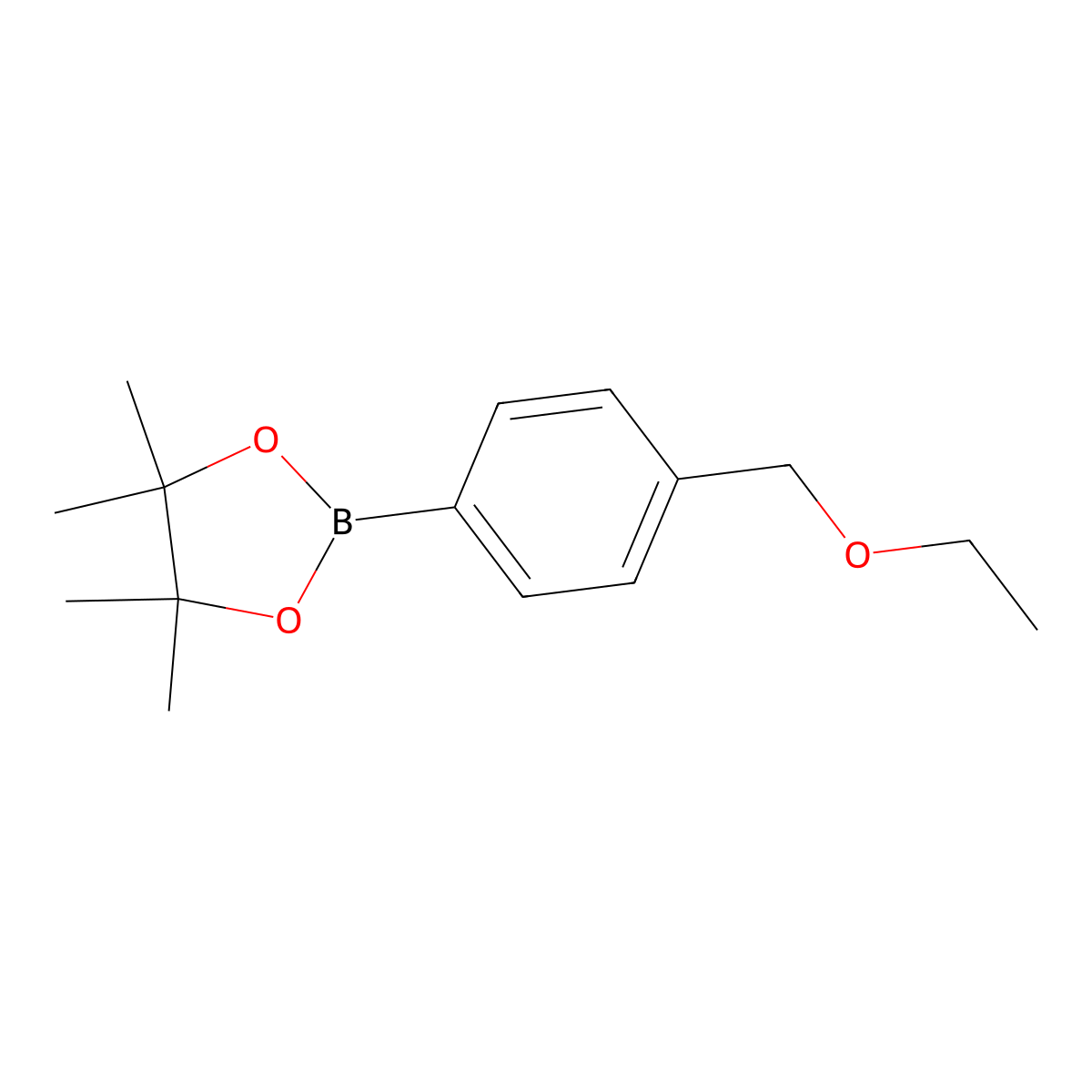 2-(4-(Ethoxymethyl)phenyl)-4,4,5,5-tetramethyl-1,3,2-dioxaborolane molecular structure, CAS 1351353-56-4