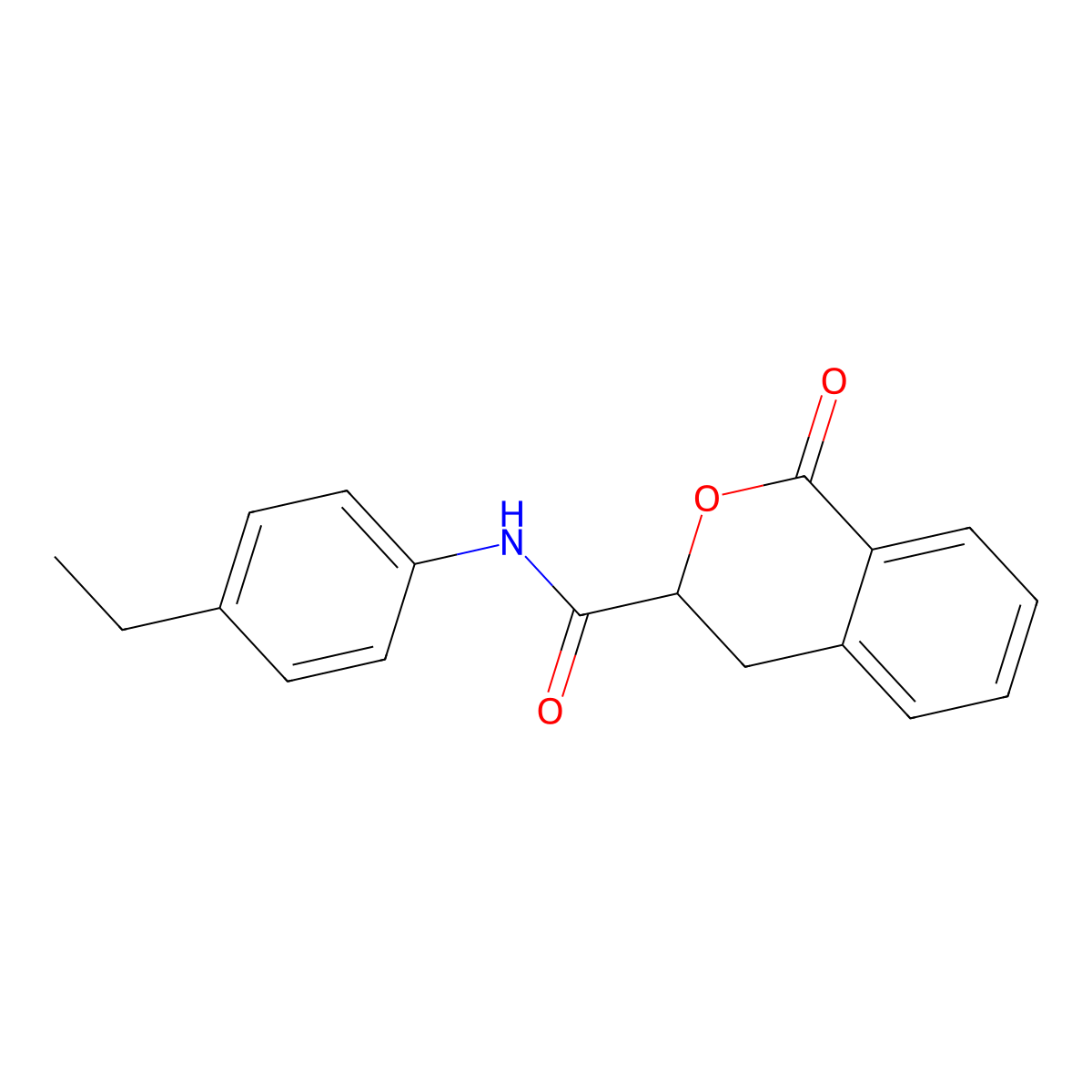 N-(4-ethylphenyl)-1-oxo-3,4-dihydro-1H-isochromene-3-carboxamide molecular structure, CAS 1351360-79-6