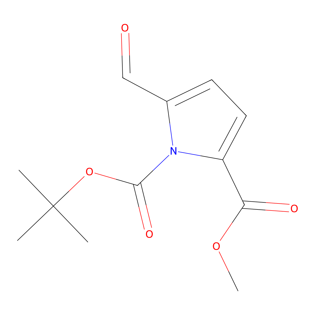 methyl N-tert-butoxycarbonyl-5-formylpyrrole-2-carboxylate molecular structure, CAS 1351372-17-2