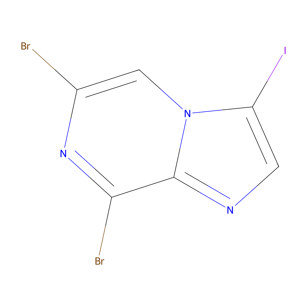 6,8-Dibromo-3-iodoimidazo[1,2-a]pyrazine molecular structure, CAS 1351373-56-2
