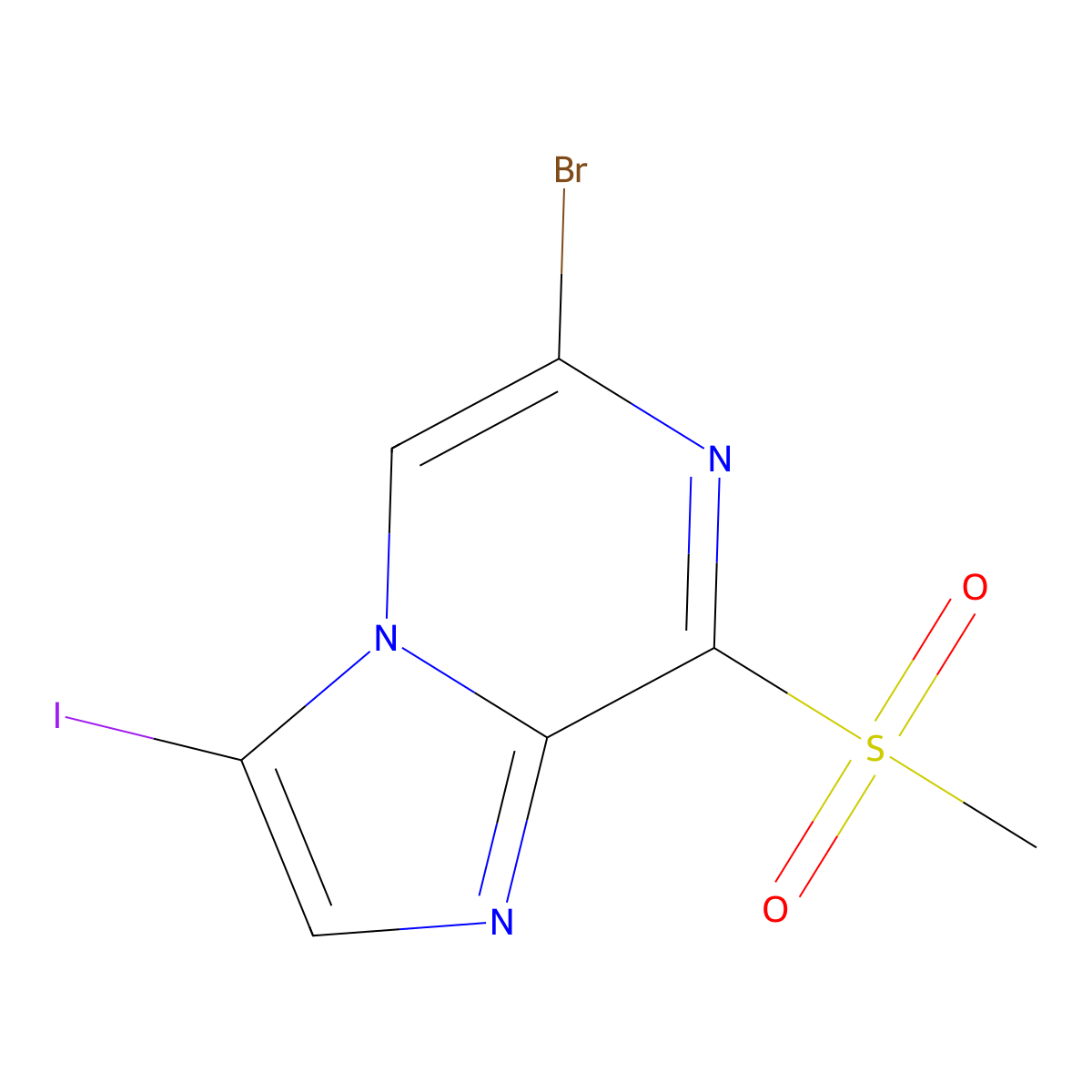 6-Bromo-3-iodo-8-(methylsulfonyl)imidazo[1,2-a]pyrazine molecular structure, CAS 1351373-65-3