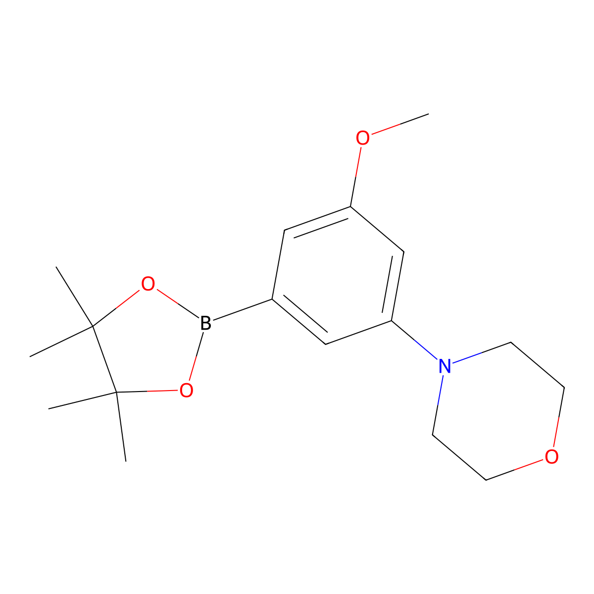 4-(3-Methoxy-5-(4,4,5,5-tetramethyl-1,3,2-dioxaborolan-2-yl)phenyl)morpholine molecular structure, CAS 1351379-27-5