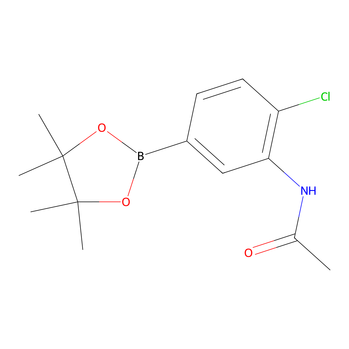 N-(2-chloro-5-(4,4,5,5-tetramethyl-1,3,2-dioxaborolan-2-yl)phenyl)acetamide molecular structure, CAS 1351379-40-2